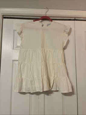 Petal & Pup Cream Ruffle Tiered Blouse